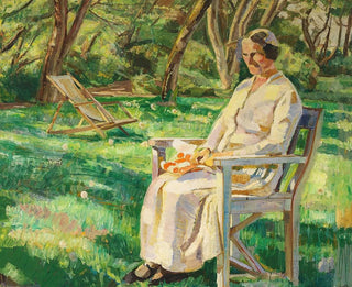 Tarde de verano, Marie en el jardín - Fritz Syberg — vista de la obra