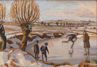 Fritz Syberg - Vinteren er kommet Landskab med skjtelbere.webp