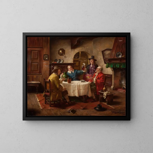 Conversación entre caballeros - Fritz Wagner — cuadro enmarcado en la pared