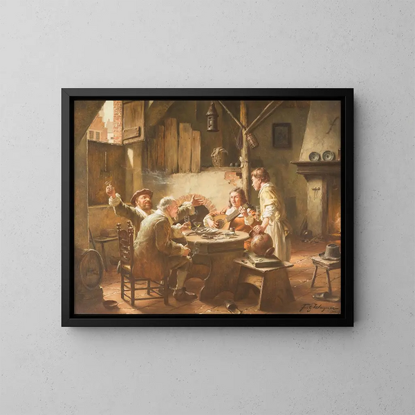 Reunión alegre - Fritz Wagner — cuadro enmarcado en la pared