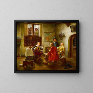 The Music Lesson - Fritz Wagner — framed artwork on a wall
