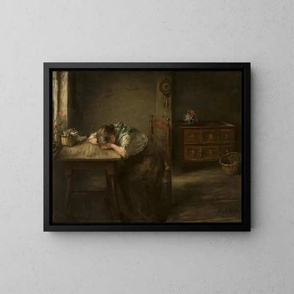 Abandonado - Fritz von Uhde — cuadro enmarcado en la pared