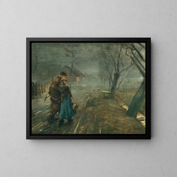 Marcha difícil - Fritz von Uhde — cuadro enmarcado en la pared