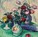 Frutas y rosas sobre una mesa - Samuel John Peploe — vista de la obra
