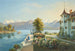 Vista del lago de Thun con los Alpes berneses y el castillo de Schadau - Gabriel Lory el Joven — vista de la obra