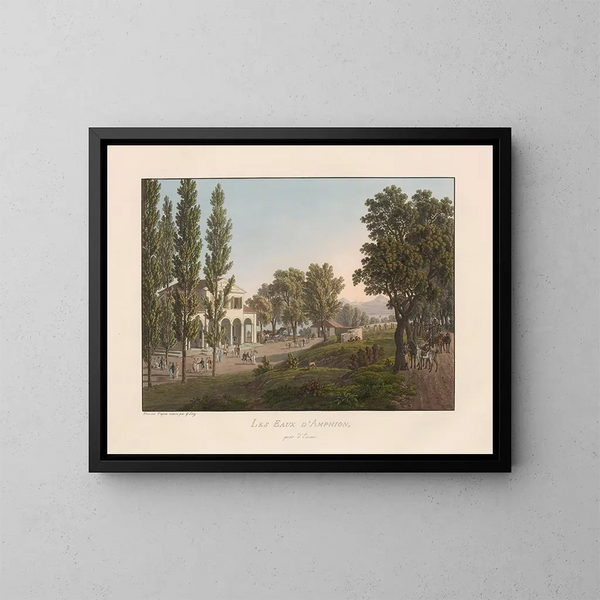 Les Eaux d'Amphion près d'Évian - Gabriel Lory le Jeune — framed artwork on a wall