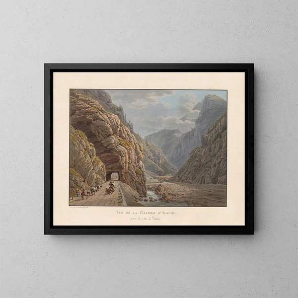 View of the Algaby gallery taken from the Valais side - Gabriel Lory the Younger — framed artwork on a wall