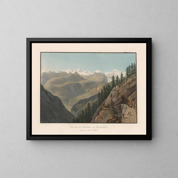 Vue de la Galerie de Schabert prise du côté de l'Italie - Gabriel Lory le Jeune — framed artwork on a wall