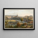 View of the city of Fribourg taken from the Palatinat promenade - Gabriel Lory the Younger — framed artwork on a wall