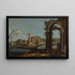 Escena italiana con ruinas - Gaetano Vetturali — cuadro enmarcado en la pared
