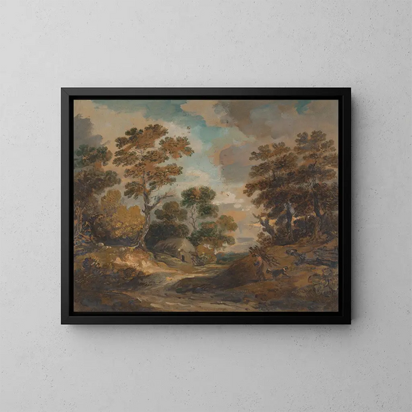 Paisaje con un hombre llevando haces - Gainsborough Dupont — cuadro enmarcado en la pared