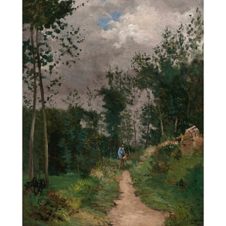 Reproduction Garde-champêtre dans la forêt de Fontainebleau circa 1870 - Alfred Sisley