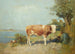 Paisaje con una vaca y un pastor descansando - Gari Melchers — vista de la obra