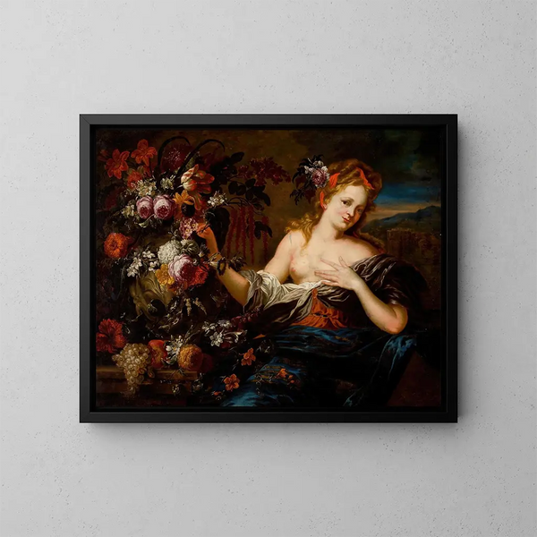 Flore, allegory of spring - Gaspar Peeter Verbruggen the Elder — framed artwork on a wall