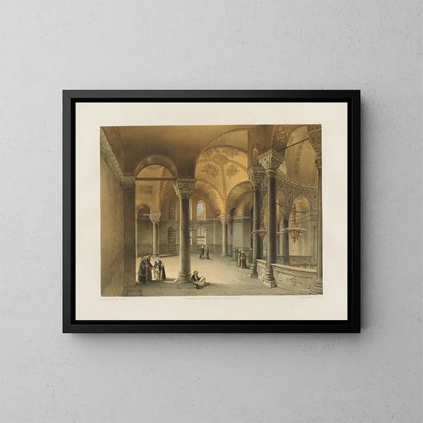 Sainte Sophie in Constantinople recently restored by order of His Majesty Sultan Abdul Medjid no.14 - Gaspare Fossati — framed artwork on a wall