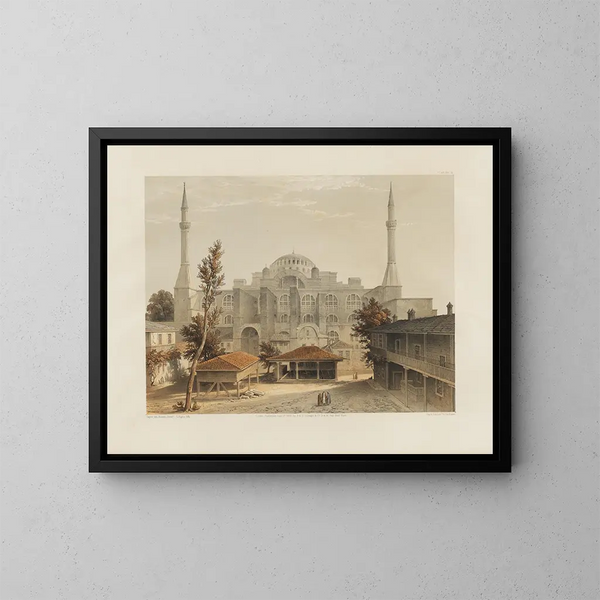 Sainte Sophie in Constantinople recently restored by order of His Majesty Sultan Abdul Medjid No.16 - Gaspare Fossati — framed artwork on a wall