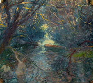 Bathing in the basin in canoe - Gaston La Touche — artwork view