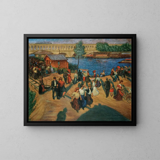 El muelle de Javel - Gaston Prunier — cuadro enmarcado en la pared