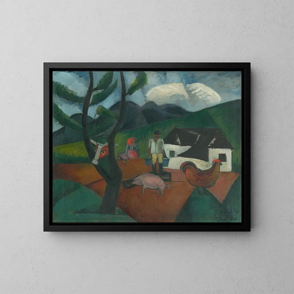 Cour du seigneur - Gejza Schiller — cuadro enmarcado en la pared