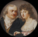 Georg J. Skjoldebrand 1761-1816 painting, colonel, his sister Maria Elisabeth 1763-1842 - Johann Dominik Bossi — displayed in an interior