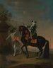 L'impératrice Élisabeth de Russie 1709-1762 a caballo acompañada de un paje - Georg Christoph Grooth — vista de la obra
