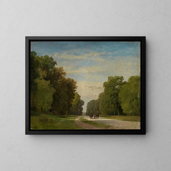 Allée cerca de Fontainebleau - Georg Eduard Otto Saal — cuadro enmarcado en la pared