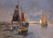 Pescadores en el muelle al atardecer - Georg Fischhof — vista de la obra