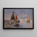 Pescadores en el muelle al atardecer - Georg Fischhof — cuadro enmarcado en la pared