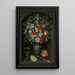 a flower still life in a niche - Georg Flegel — framed artwork on a wall