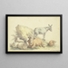 a cow, three sheep, a donkey, and a calf - Georg Friedrich Ackermann — framed artwork on a wall