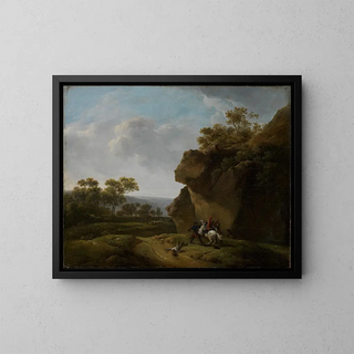 Paisaje con un ataque - Georg Friedrich Meyer — cuadro enmarcado en la pared