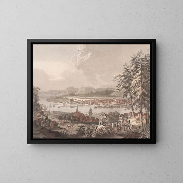 Vista de la ciudad de Kristiania - Georg Haas — cuadro enmarcado en la pared