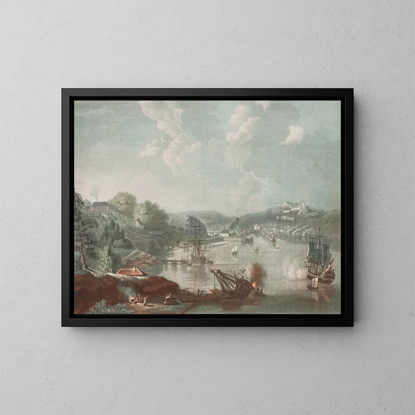 Vista de la ciudad de Frederikshald - Georg Haas — cuadro enmarcado en la pared