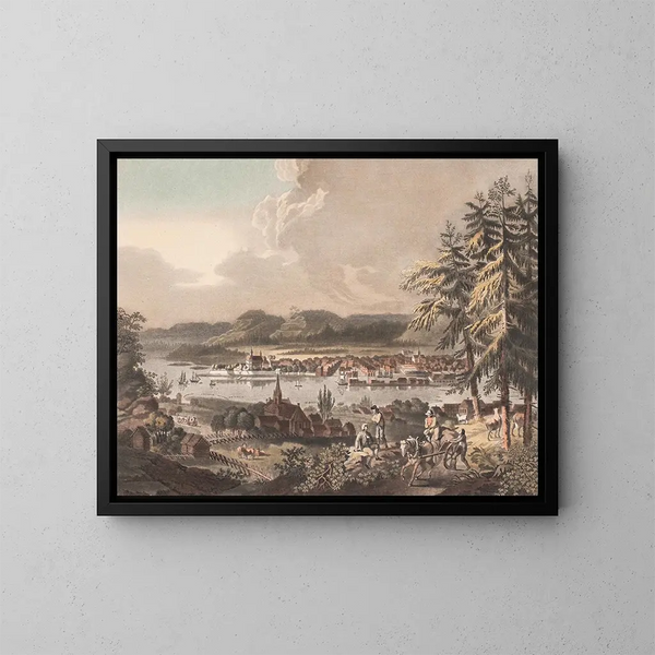 Vista de la ciudad de Christiania - Georg Haas — cuadro enmarcado en la pared