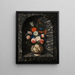 Bouquet de flores en una hornacina de mármol negro y blanco - Georg Hinz — cuadro enmarcado en la pared