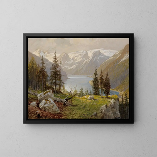 Lago de Hallstätter - Georg Janny — cuadro enmarcado en la pared
