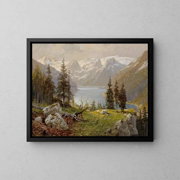 Lago de Hallstätter - Georg Janny — cuadro enmarcado en la pared