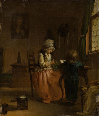 Georg Karl Urlaub - A Woman and a Boy at a Table.webp