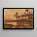 Sunset Painting in front of the pyramids - Georg Macco — framed artwork on a wall