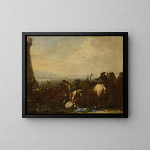 After the Battle - Georg Philipp Rugendas the Elder — framed artwork on a wall