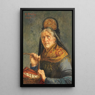 Georg Rssler - Buerin in Festtagstracht mit Korb.webp