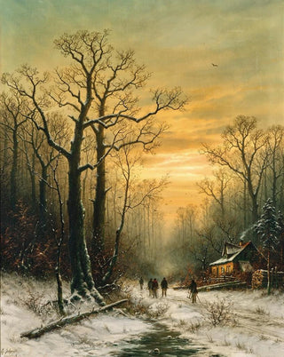 Georg Schmitz - Encounter on the Way Home in Winter.webp