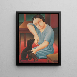 Georg Schrimpf - Mdchen mit Hunden.webp