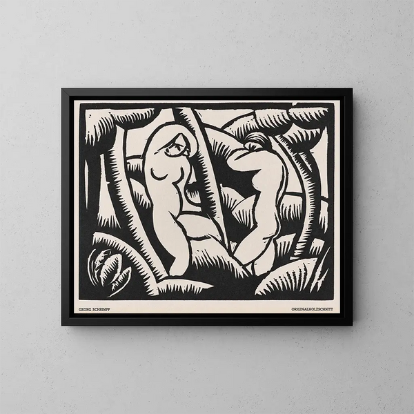 Nu IX - Georg Schrimpf — cuadro enmarcado en la pared