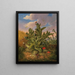 gran tamaño de naturaleza muerta de cardo con flores de pradera y mariposas - Georg Seitz — cuadro enmarcado en la pared
