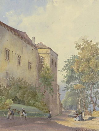 Georg Von Krieg - Schlossecke mit Spaziergngern.webp