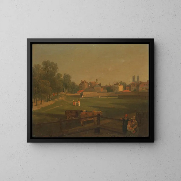Vista occidental de una parte de Westminster y de Bird Cage Walk tomada desde el Molino - George Arnald — cuadro enmarcado en la pared