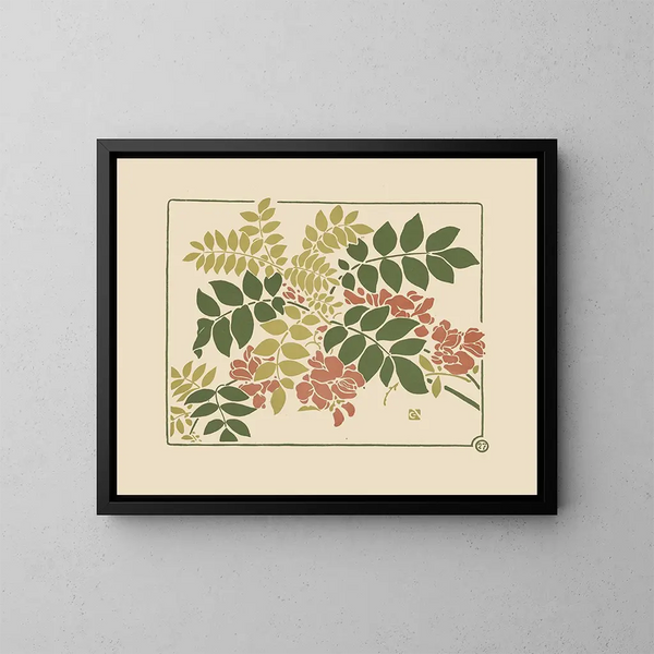 Concepción abstracta inspirada en plantas con flores - George Auriol — cuadro enmarcado en la pared