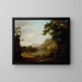 a wooded Italian river landscape with figures - George Barret — framed artwork on a wall