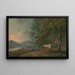 Morning landscape with cattle - George Barret — framed artwork on a wall